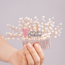 Accesoriu elegant pentru decor par AP010JJ Bronz cu cristale si perle 